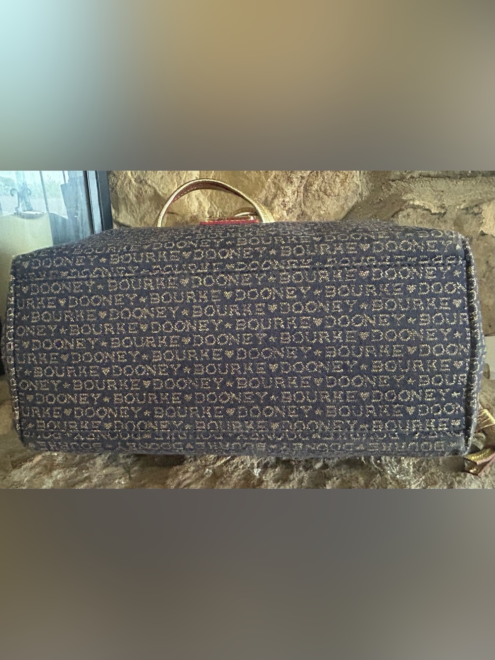 Vintage Dooney & Bourke Denim & Metallic Trim “Chiara" Tote Bag - Picture 8 of 14